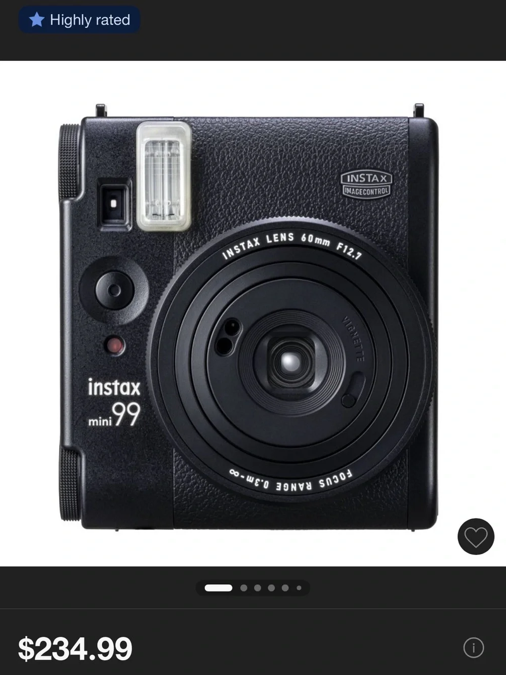Fujifilm Instax Mini 90 Neo Classic Instant Camera - Black